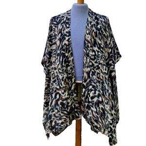 Chico's Leopard Print Silky Shawl Wrap One Size Cover-Up